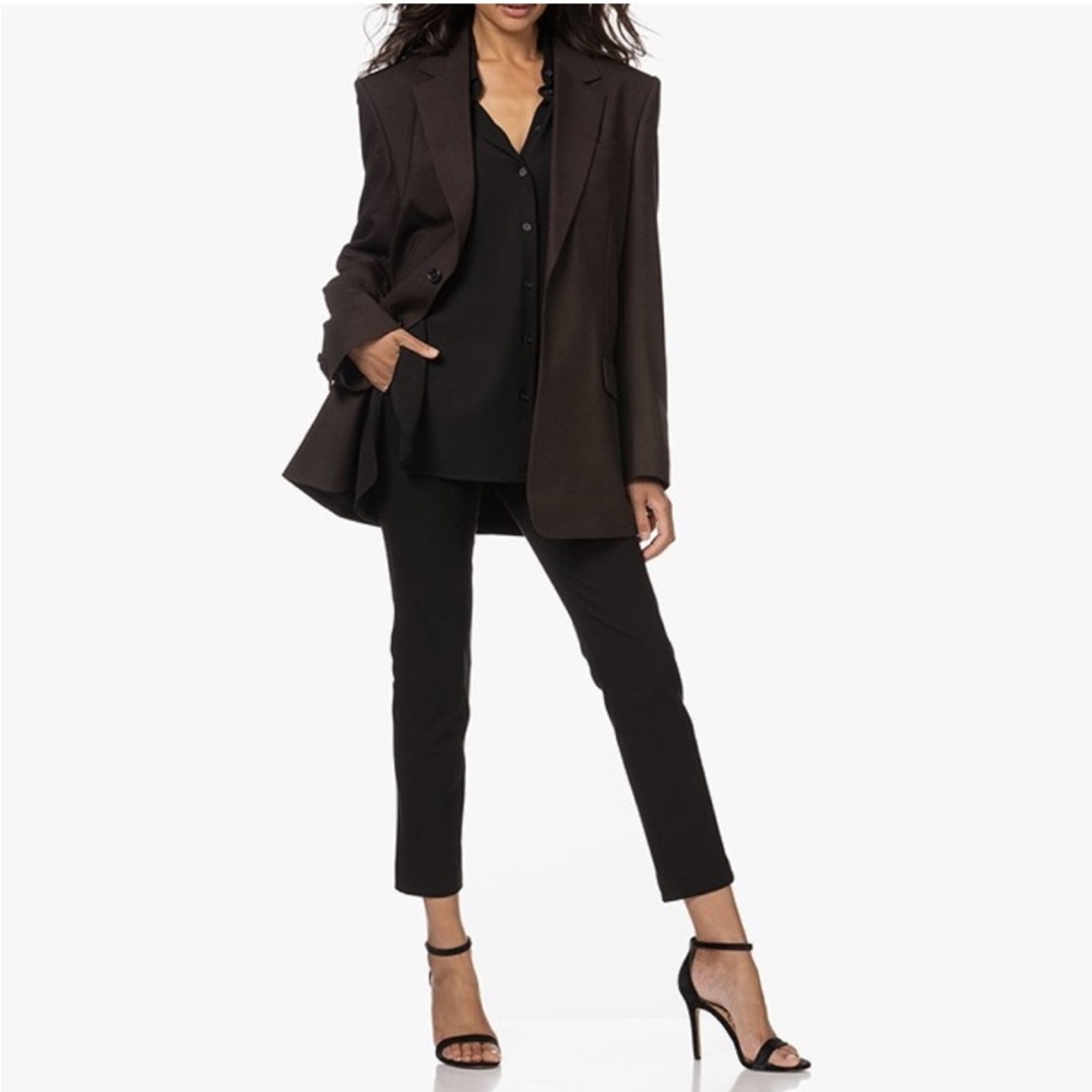 Joseph New Eliston Gabardine Stretch Trousers Pants Women’s 42 Black - Picture 11 of 11